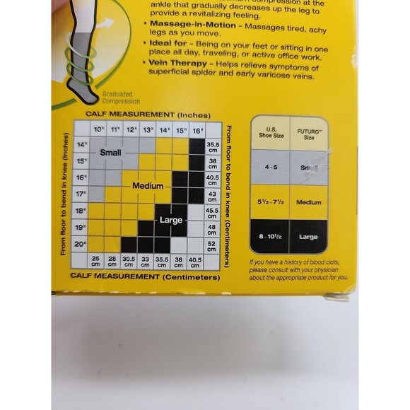 Futuro Womens Compression Trouser Socks Medium Black Moderate 15-20mmg 1 Pair - Picture 4 of 6